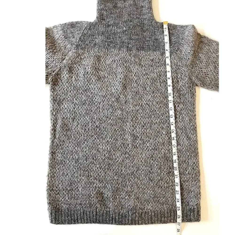 DKNY Women Gray/Brown Wool Blend Turtleneck Sweater Long Sleeve‎ Size S